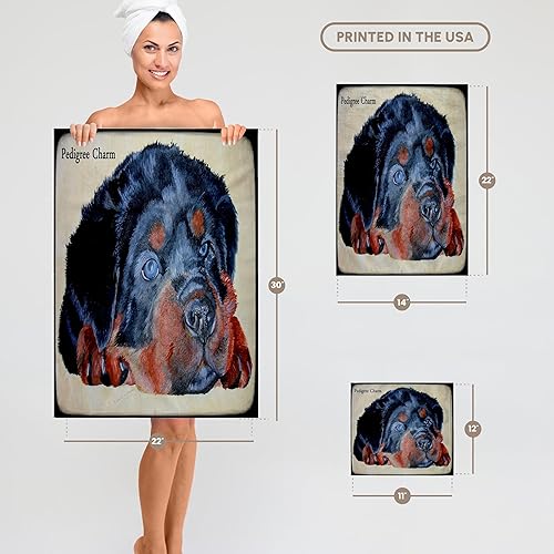 Miniatura 5 de 3dRose Rottweiler - Paño de lavado de 11 x 12 pulgadas para cara y cuerpo, dije de pedigrí, humor, perro, rottweiler, rottie, rottweilers,