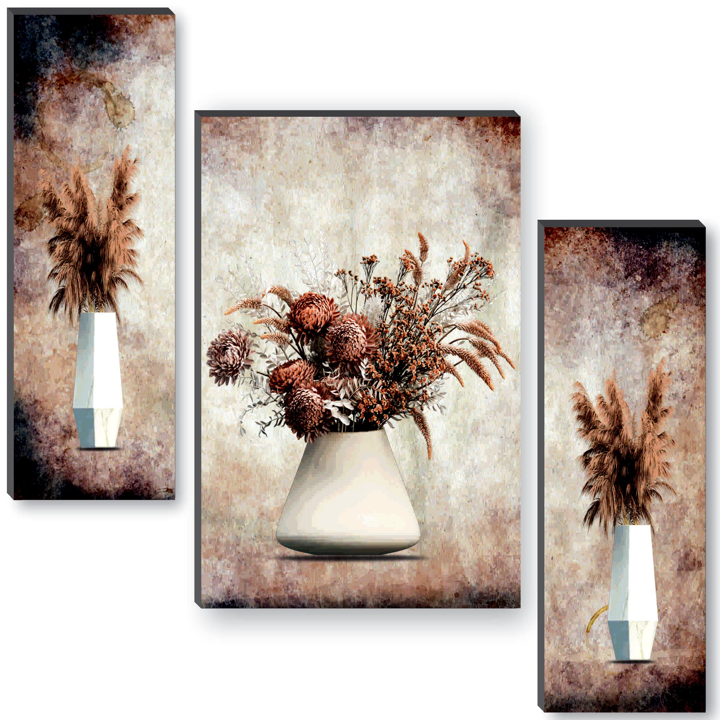 SAF paintings set of 3 flower pot UV textured self adeshive wall painting for home decoration 12 inch x 18 inch SAFJM35042 (B0C1VKVM4J) Amazon Price History, Amazon Price Tracker