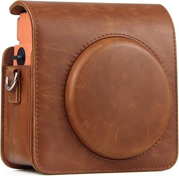 Case for Fujifilm Instax Square SQ1 Camera, PU Leather Compact Case Bag with Adjustable Shoulder Strap for Fuji Film instax SQ1 Brown