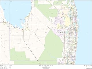 Palm Beach County, Florida - 48" x 36" Paper Wall Map