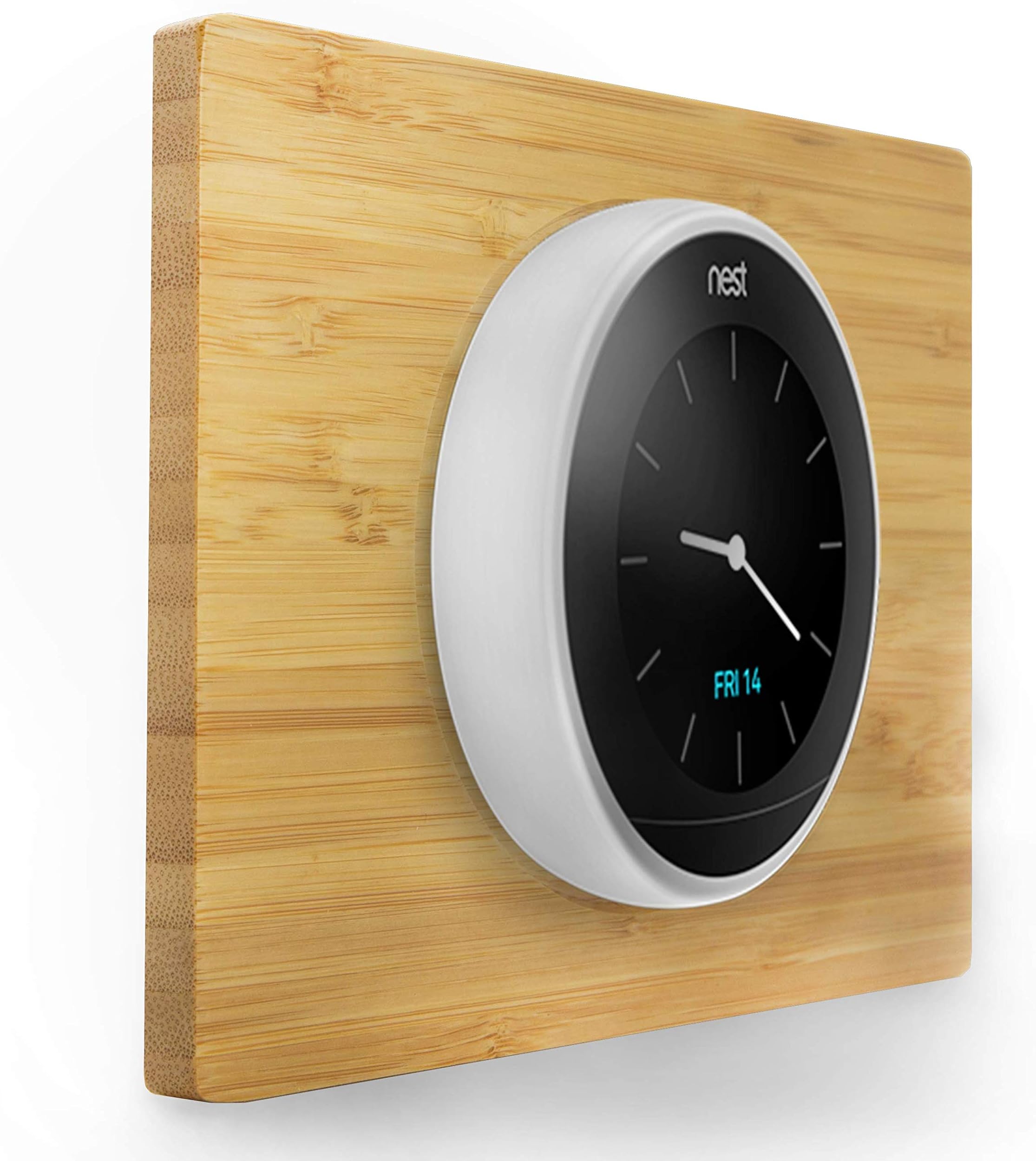 Thermostat Wall Plate Cover (Solid Bamboo | Rectangle 6 x 4.4" | Matte/Satin Finish) for Nest Learning Thermostat 1st 2nd 3rd Generation and E Wooden