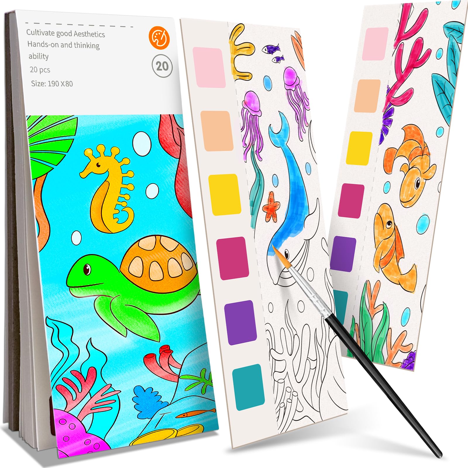 ZHOC Paint with Water Coloring Books for Kids, Pocket Mess Free Watercolor Painting Sets for Kids Ages 3 4 5 6 7 8+, Water Color Paint Set Arts and