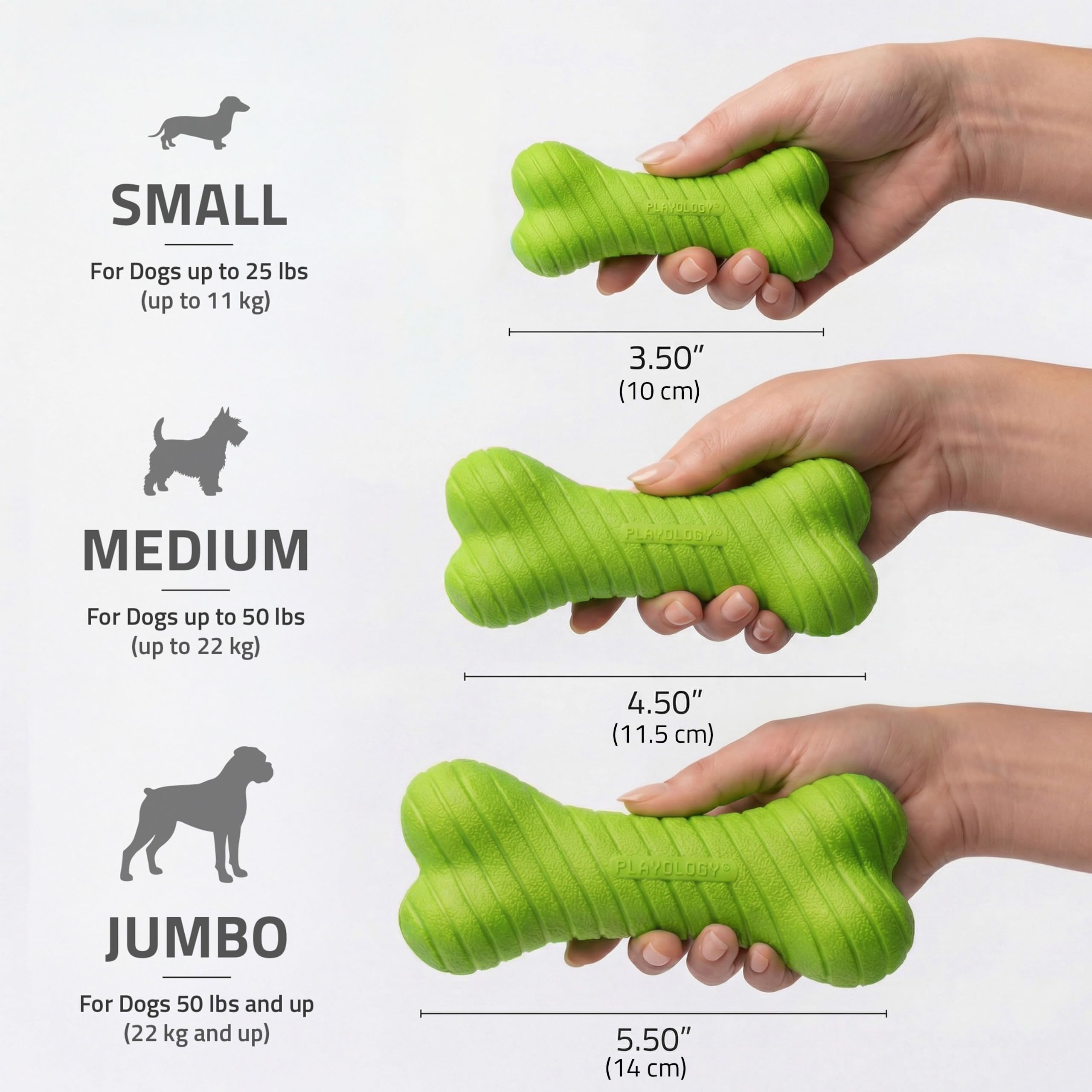 Playology Kauspielzeug für Hunde, zweilagig, Knochen, Jumbo, Süßkartoffelduft | Gummi-Konstruktion, natürlicher Duft, robustes Design