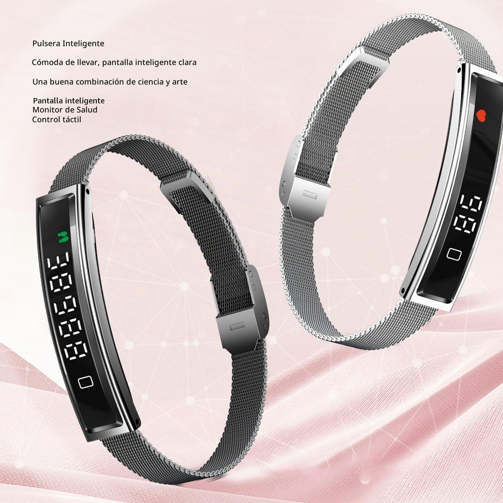 XUMIUZIY Pulsera Inteligente para Hombres y Mujeres, Rastreadores de Actividad y Estado Físico Compatible con Recordatorio de Llamadas Entrantes, Contador de Pasos, Banda Inteligente de (Silver)
