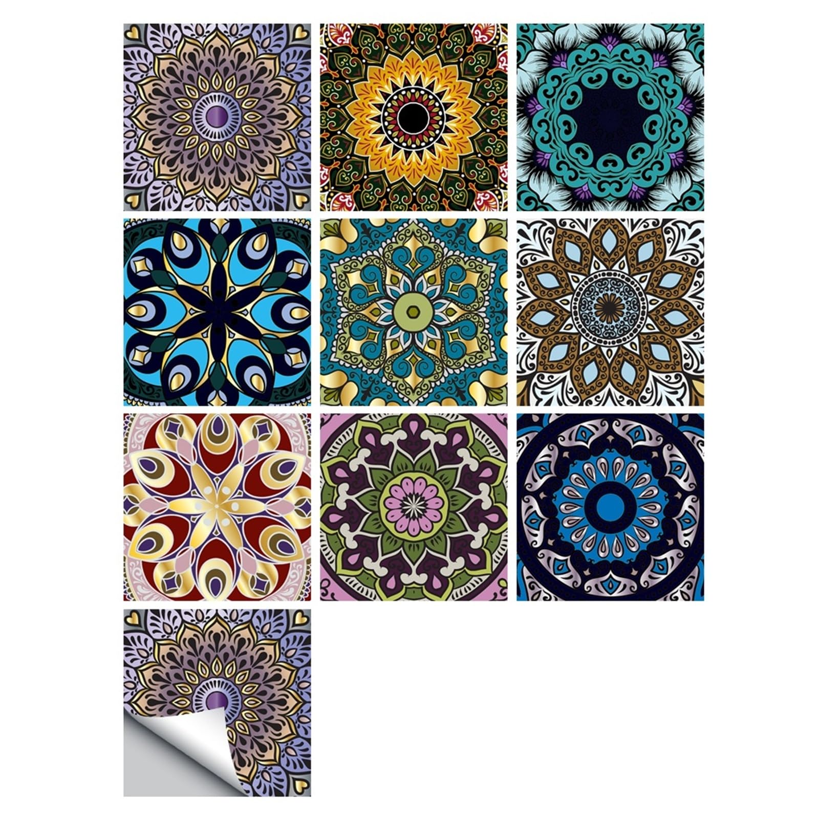 EJvkrbtx Matte Floor Tile Stickers Multicolor 10pcs 10x10cm,15x15cm,20x20cm(Color 10,15cmX15cmX10pcs)