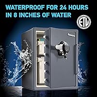 Vista 4 de SentrySafe Caja fuerte de acero ignífuga e impermeable con bloqueo de teclado digital y carpetas colgantes Pendaflex, tamaño carta