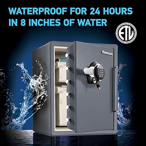 Miniatura 4 de SentrySafe Caja fuerte de acero ignífuga e impermeable con bloqueo de teclado digital y carpetas colgantes Pendaflex, tamaño carta, colores