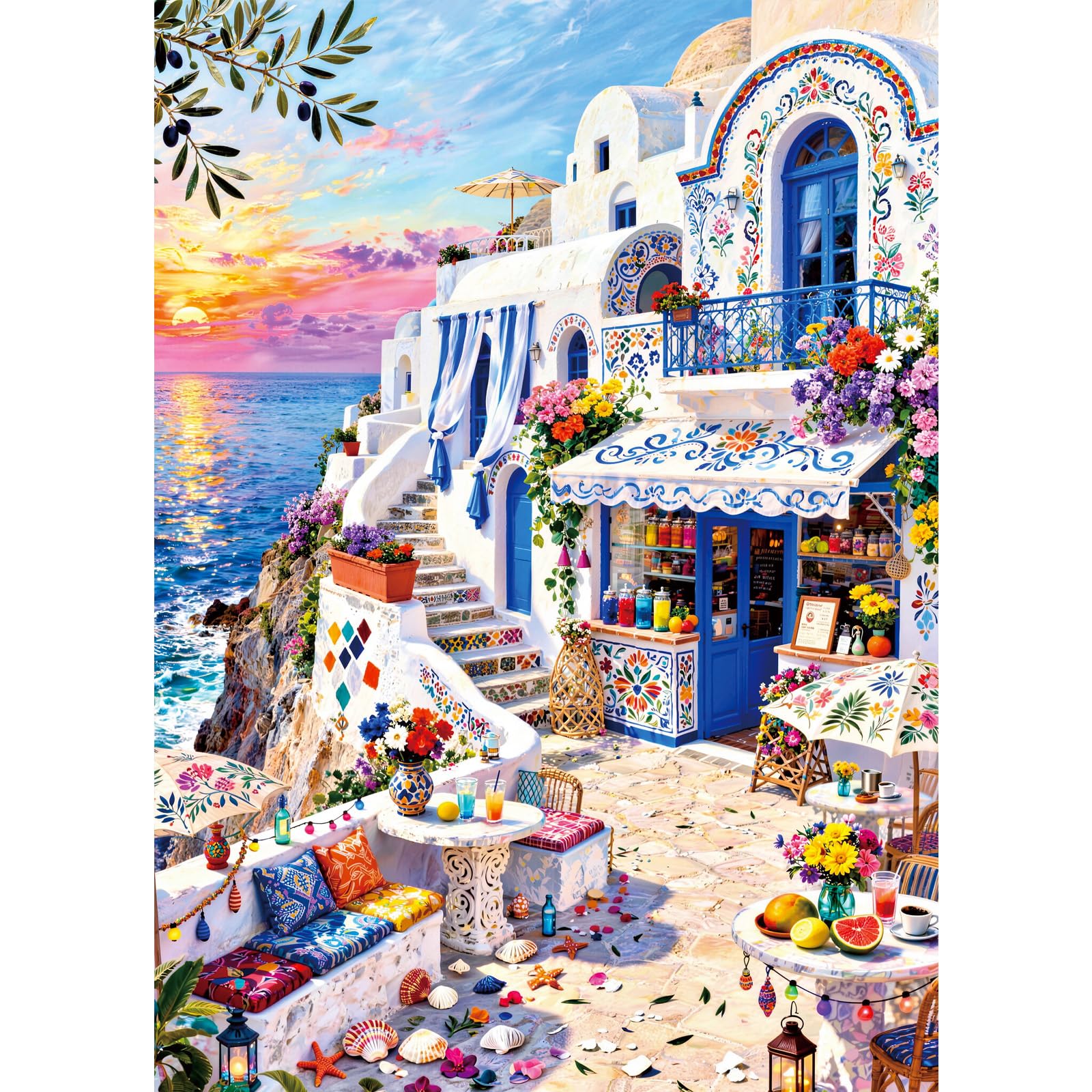 Jigsaw Puzzles For Adults 1000 Shop on the coast โ image 1