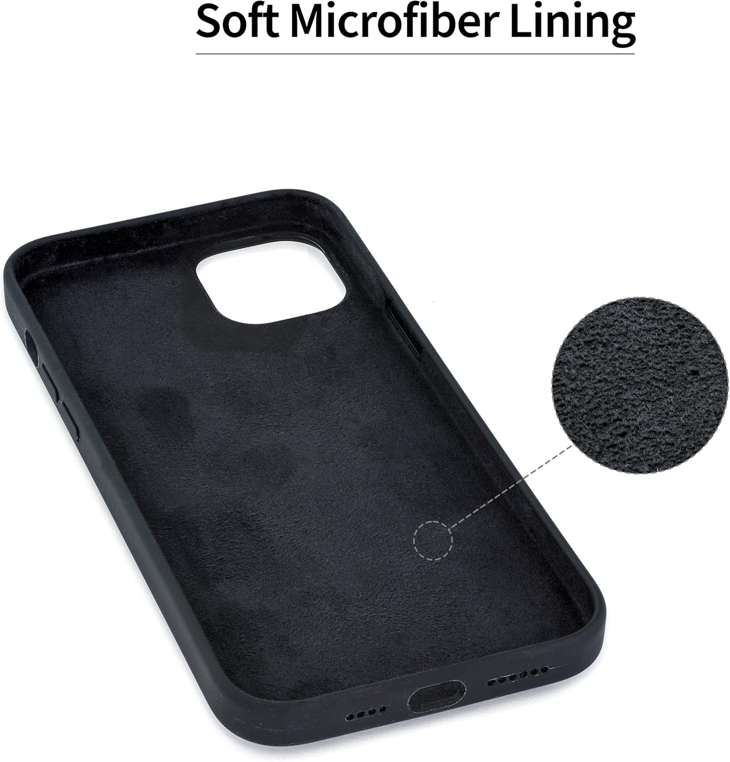 Dockem iPhone 14 Plus Card Case with Liquid Silicone Shell, Built-in Metal Plate for Magnetic Mounting & Stitched-on Wallet with 2 Canvas Style Synthetic Leather Credit Card Slots (M2L, Black) - Image 6