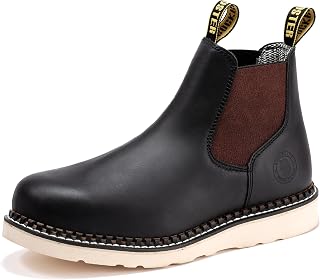 Trinidad Slip on Work Boots for Men, 6" Steel Toe Chelsea Wedge Boots, Expanded Rubber Sole, ASTM F2413-18 M/I/C, VAP2303 VAP2304