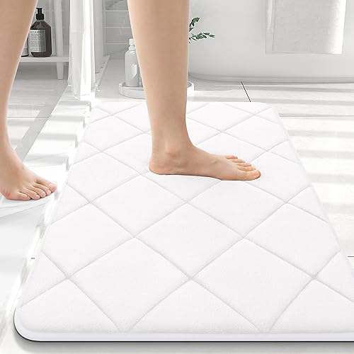 Miniatura 34 de OLANLY Tapete de baño de espuma viscoelástica de 24 x 16 pulgadas, ultra suave y absorbente, lavable a máquina, cómodo tapete de baño para suelo de