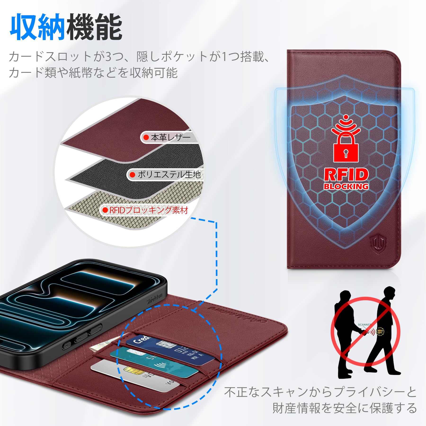 Amazon.co.jp: SHIELDON iPhone Air 対応 手帳型ケース 本革レザー 6.5