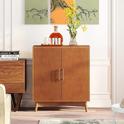 Miniatura 2 de Function Home Armario de bar moderno de mediados de siglo de 36 pulgadas gabinete de almacenamiento con puertas dobles gabinete de despensa de