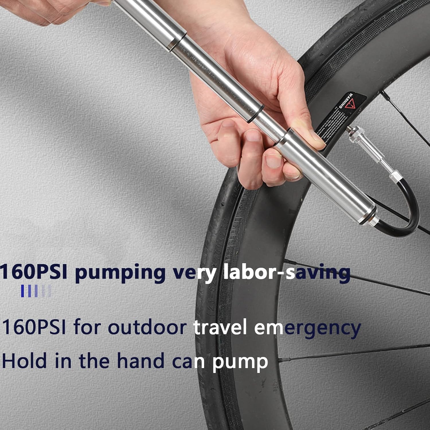 Mini Bike Pump,Portable Compact Bicycle Pump, Hand Pump Fit Presta Valves, Schrader Valves, Aluminum Alloy Durable Tire Pump