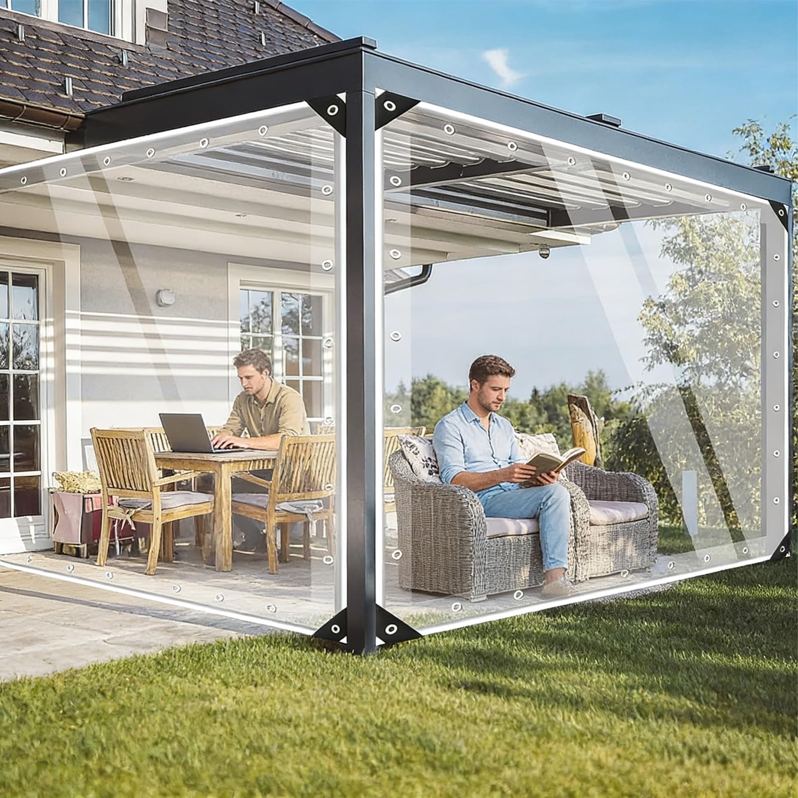 Lona impermeable anti-UV de 1x1.8 metros con ojales para intemperie
