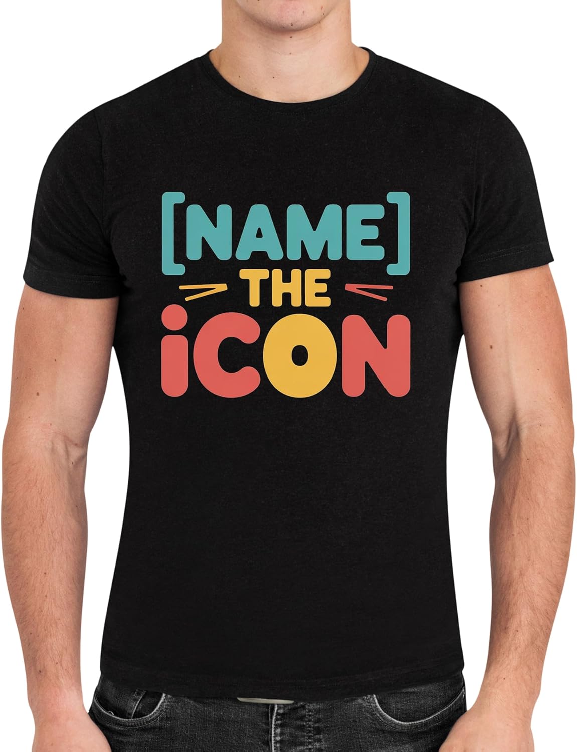 Bold Title Tee with Name Rank Level Achievement Holders – The Icon Black