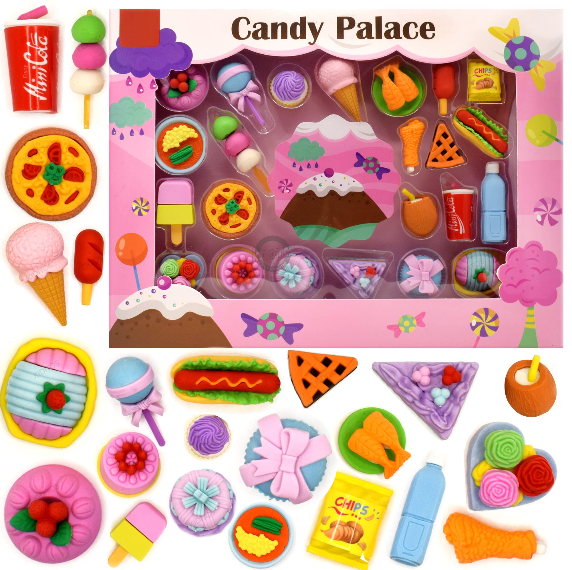 Kiditos Erasers Pack of 23 Candy Palace Toy for Kids Play Fancy Erasers for Kids School Stationary Kit Birthday Return Gift, Multi (B0B1M6WPZH) Amazon Price History, Amazon Price Tracker