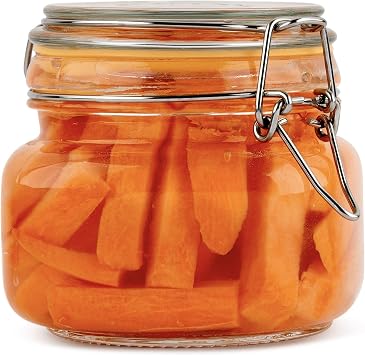 Glass Jar with Airtight Lid 16 oz