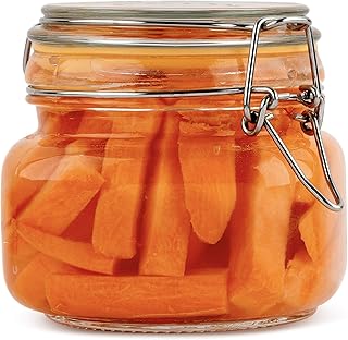 Glass Jars with Lids 16 oz Food Storage Jars with Airtight Lids Leak Pro...