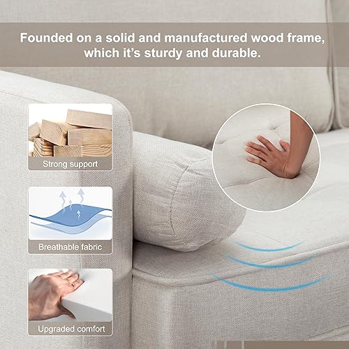 Miniatura 5 de Sofá biplaza de terciopelo, muebles pequeños modernos de mediados de siglo, cómodo sofá para sala de estar, sofá tapizado de 2 plazas para