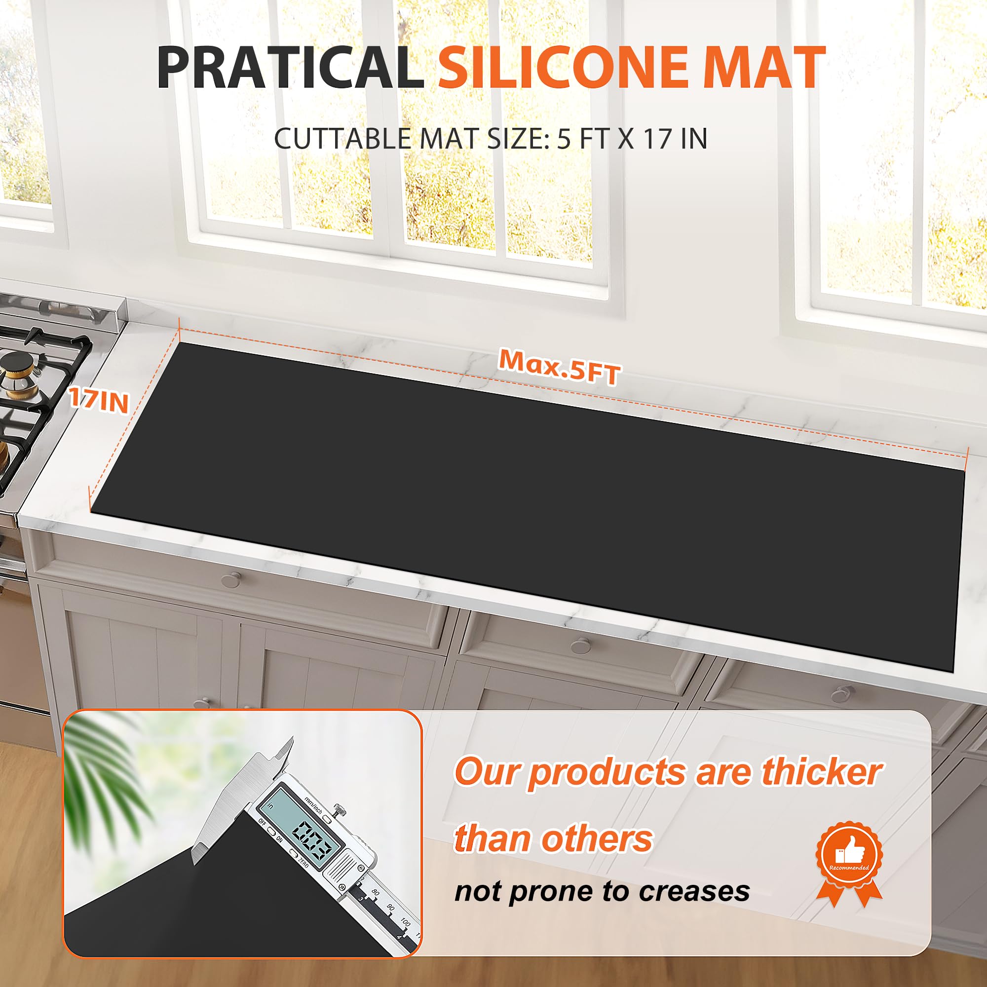 Silikon Matte Rolle, Hitze Beständig Küche Arbeitsplatte Protector