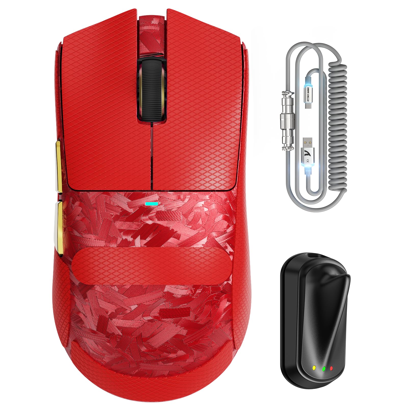 Attack shark x11 ultra レッド ATTACK SHARK X11 ULTRA Wireless Gaming Mouse With C06 Ultra LED