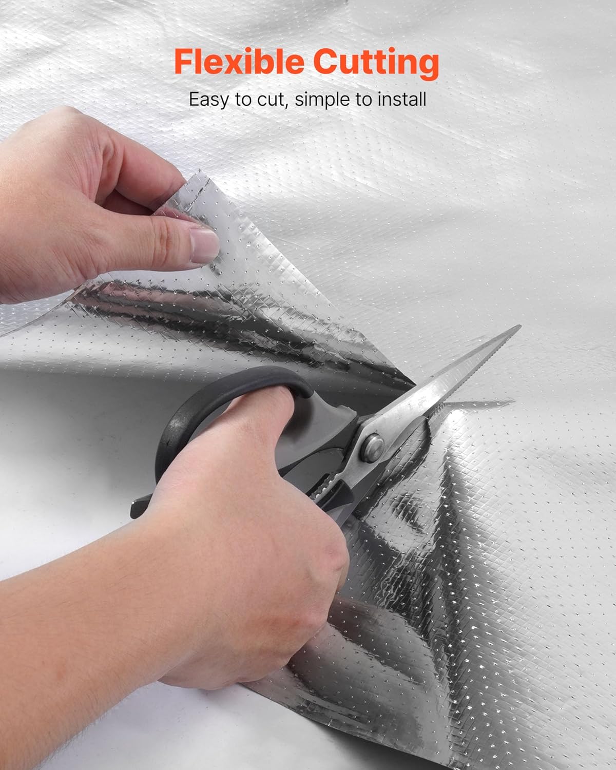 VEVOR Double Reflective Insulation Roll, Perforated Woven Fabric Radiant Barrier, 0.15mm 48 in x 125 ft, Double-Sided Aluminum Foil Heat Reflective Shield, Thermal Insulation Roll for Window RV Roof