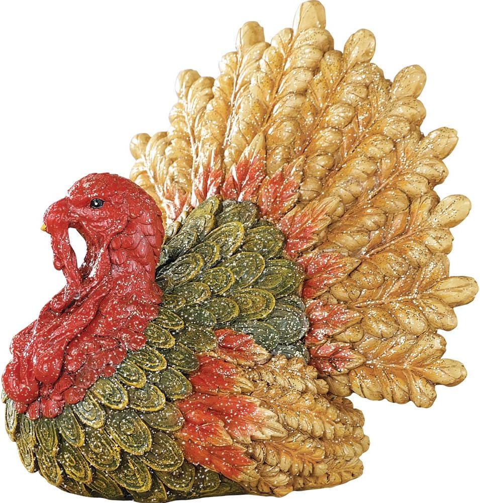 Collections Etc Colorful Thanksgiving Glittered Tabletop Turkey