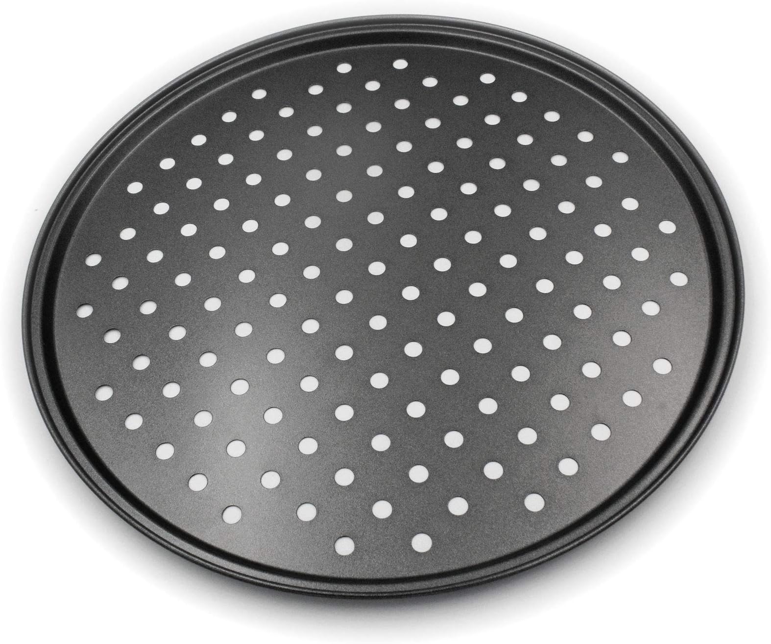 HOMOW Nonstick 14 Inch Heavy Duty Carbon Steel Pizza Tray Pizza Pan with Holes NS