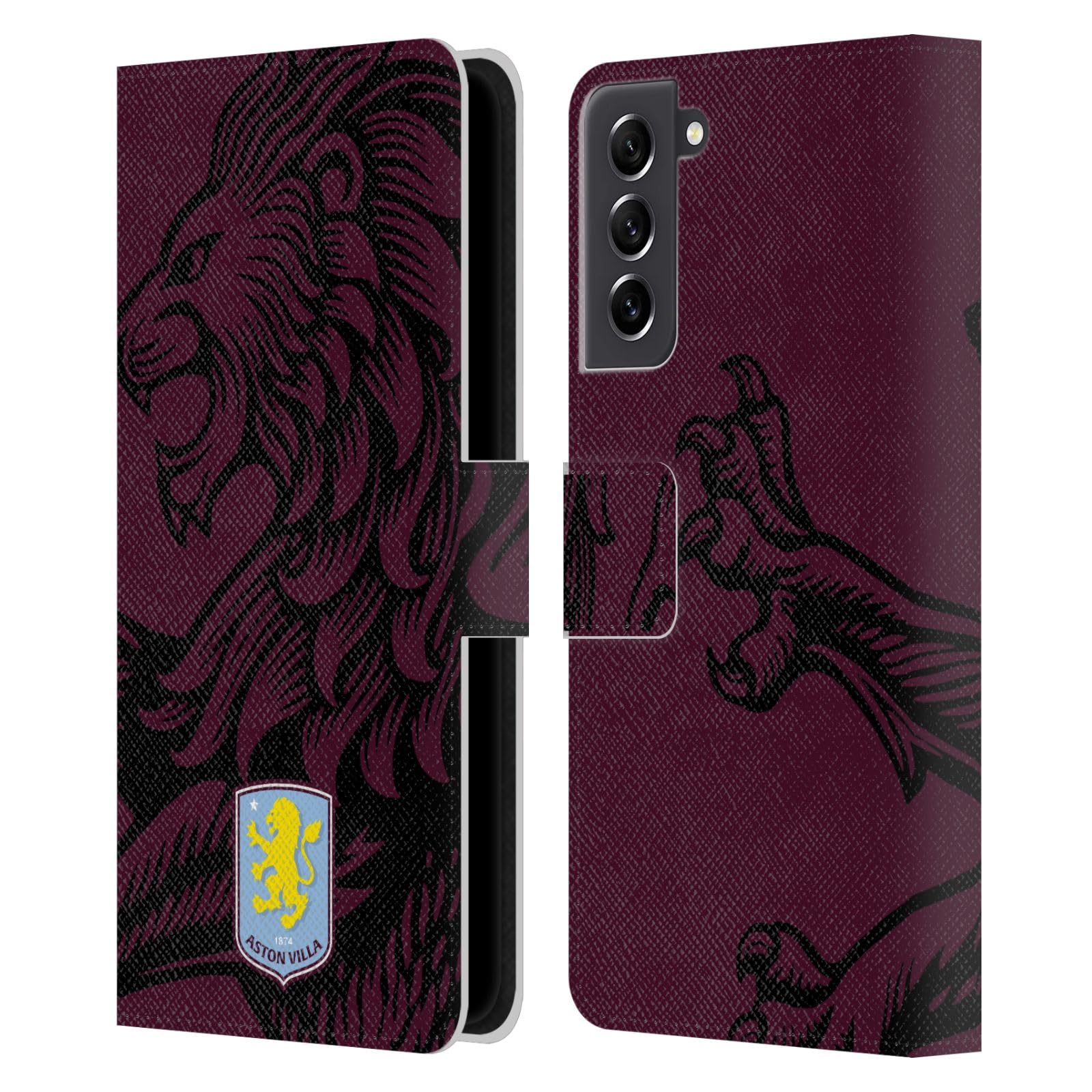 Coque Aston Villa Samsung S21 FE en cuir chic pour supporter