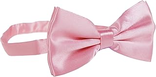 The Tie Co™ Pre-tied & Adjustable Satin Solid Colour Classic Plain Bow Tie