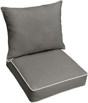 Sorra Home 23 in x 25 in x 5 in Deep Seating Pillow and Cushion Set - Corded