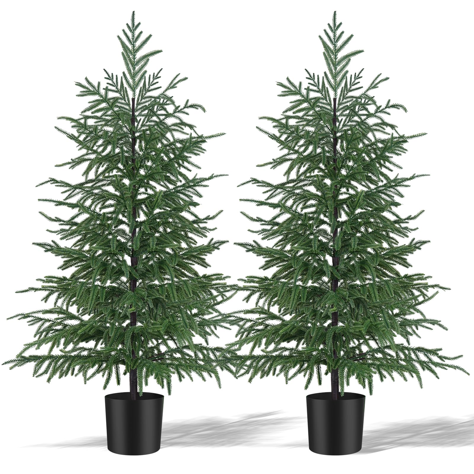 Grooy 4FT Artificial Norfolk Pine Tree 2-Pack