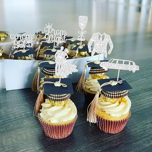 Miniatura 5 de Gyufise 24 decoraciones para cupcakes de graduación para fiesta 2025 de graduación 2025 decoración de graduación 2025 decoraciones universitarias