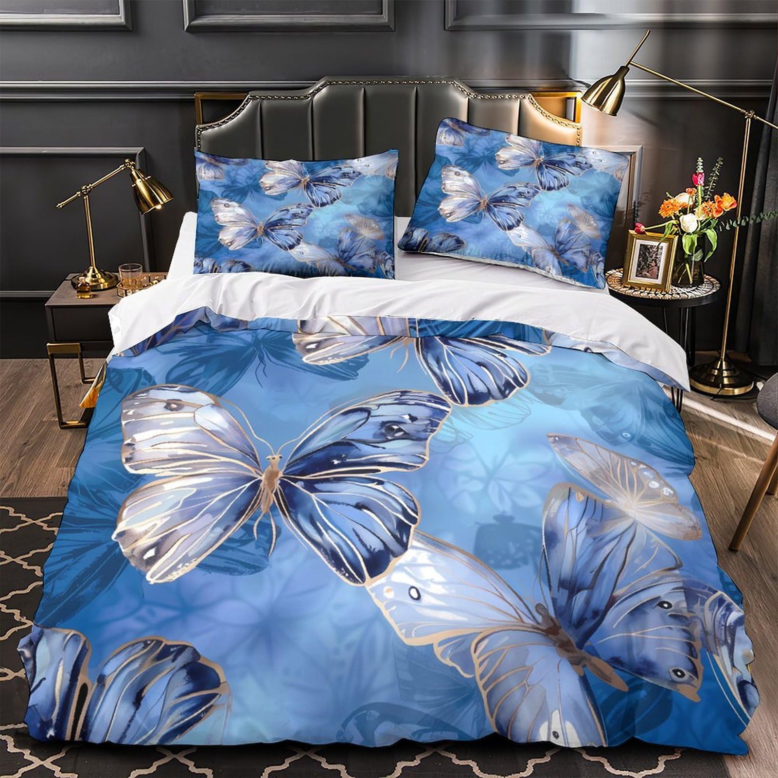 Housse de Couette Papillon 3D anti-tache pour en finir avec le repassage du linge de lit enfant