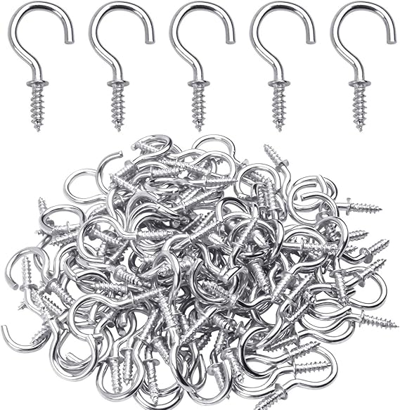 Aylifu Ceiling Screw Hooks, 100 Pieces 3/4 Inch Cup Hooks