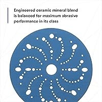Vista 5 de 3M Hookit 36183 Discos abrasivos azules con múltiples agujeros, preparación de mezcla, preparación de pintura, 6 pulgadas, grado 600, 50 discos/caja
