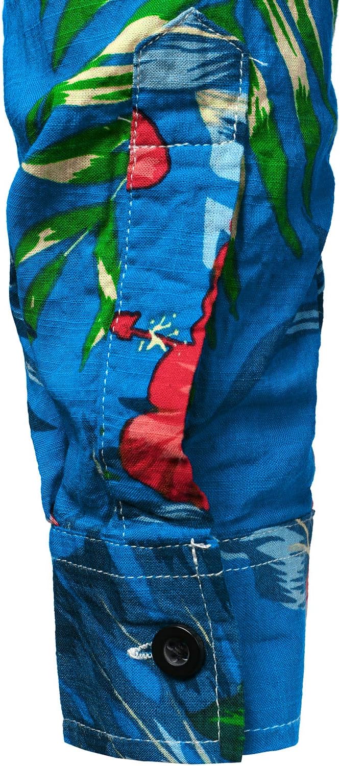 JOGAL Men's Flower Long Sleeve Casual Button Down Shirts
