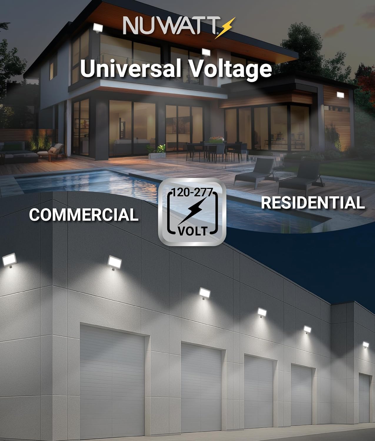 NUWATT LED Flood Light Universal Voltage
