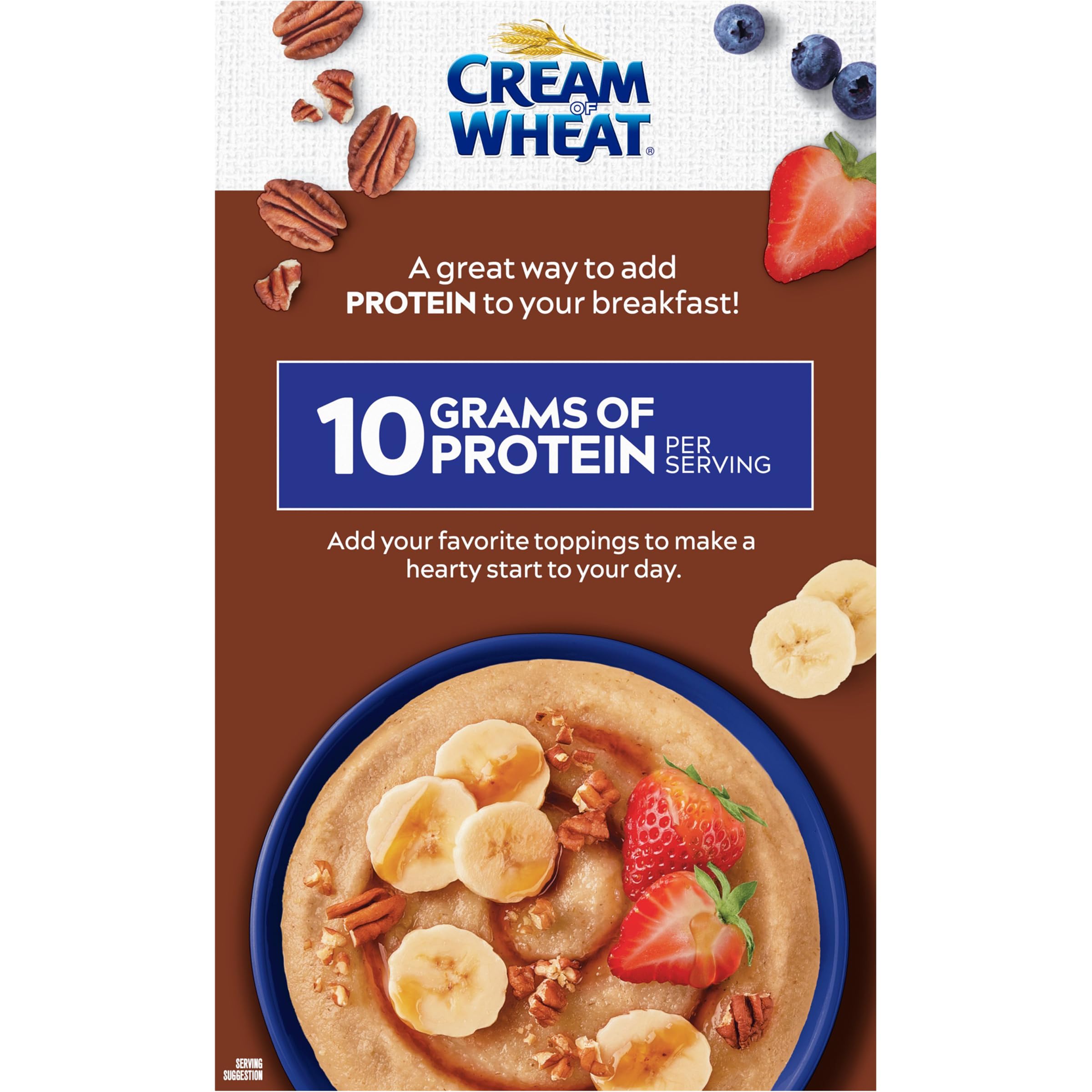 Cream of Wheat Instant High Protein Hot Cereal Maple Brown Sugar 1 6 Ounce 6 Packets — view 4