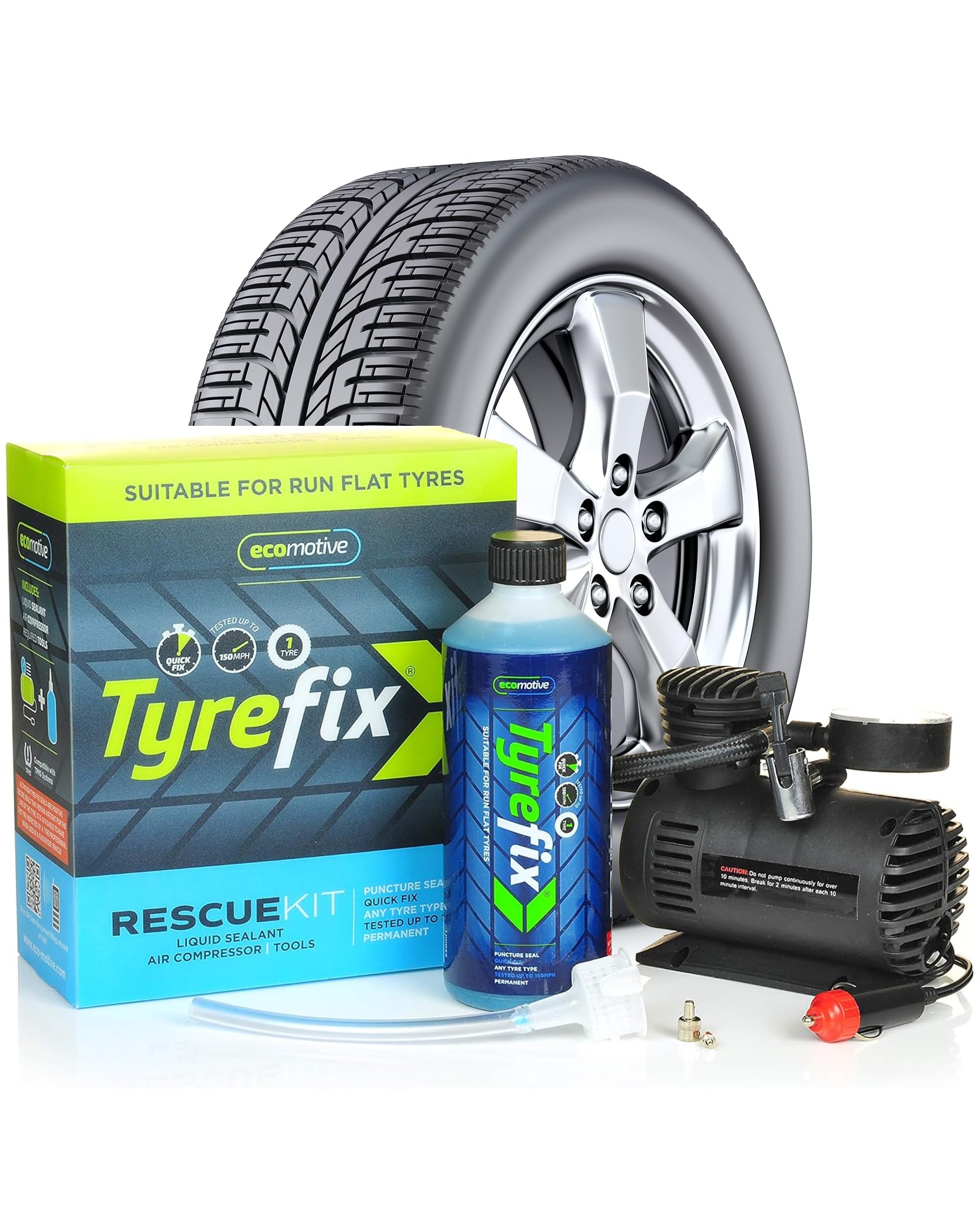 Ecomotive ETF2001C Tyre-Fix 1x Bottle With Compressor Permanent Puncture Sealant