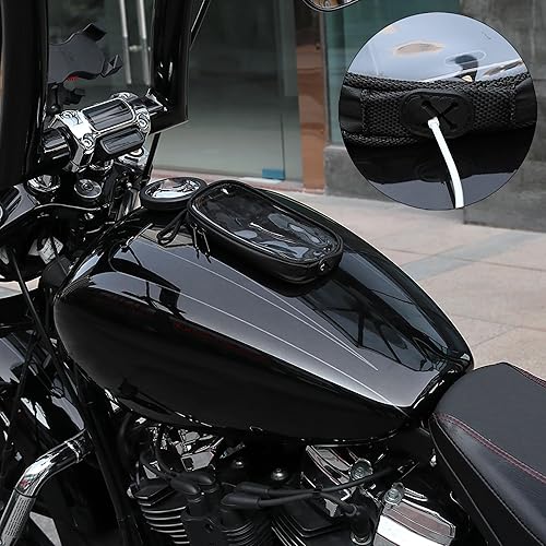 Vista 6 de X AUTOHAUX Universal 7'' Magnetic Tank Bag with Headphone Hole PU Leather Waterproof Motorbike Saddlebag for Motorcycle