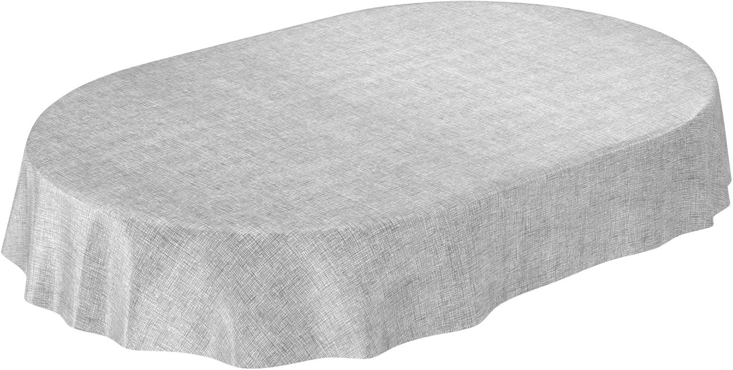 Oilcloth, tablecloth, wax, washable, chequered, Wax Cloth, silver grey