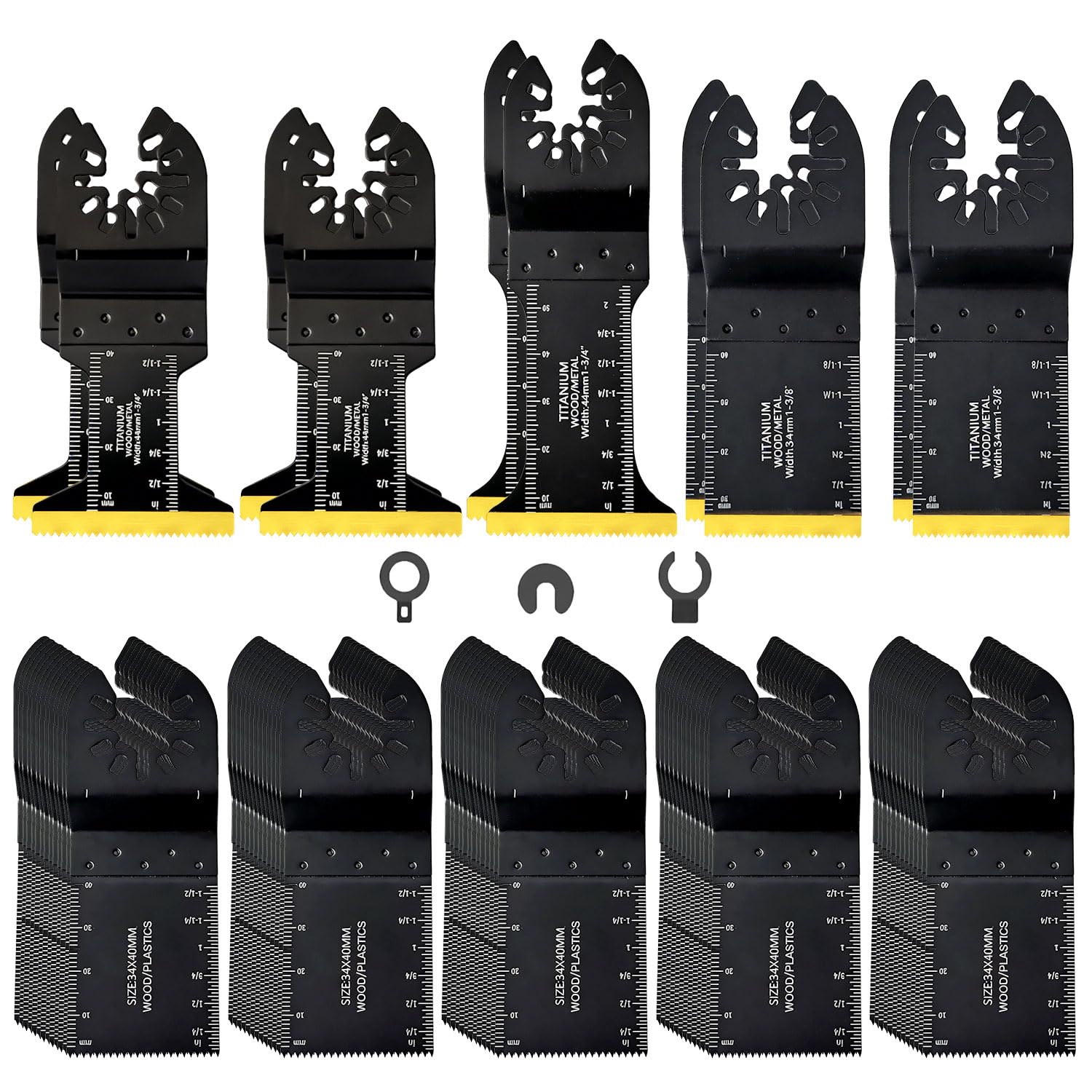 115 cuchillas multiherramienta, cuchillas oscilantes, hojas de sierra oscilantes profesionales universales de titanio, metal, madera y plástico, kits de cuchillas multiherramienta para Dewalt