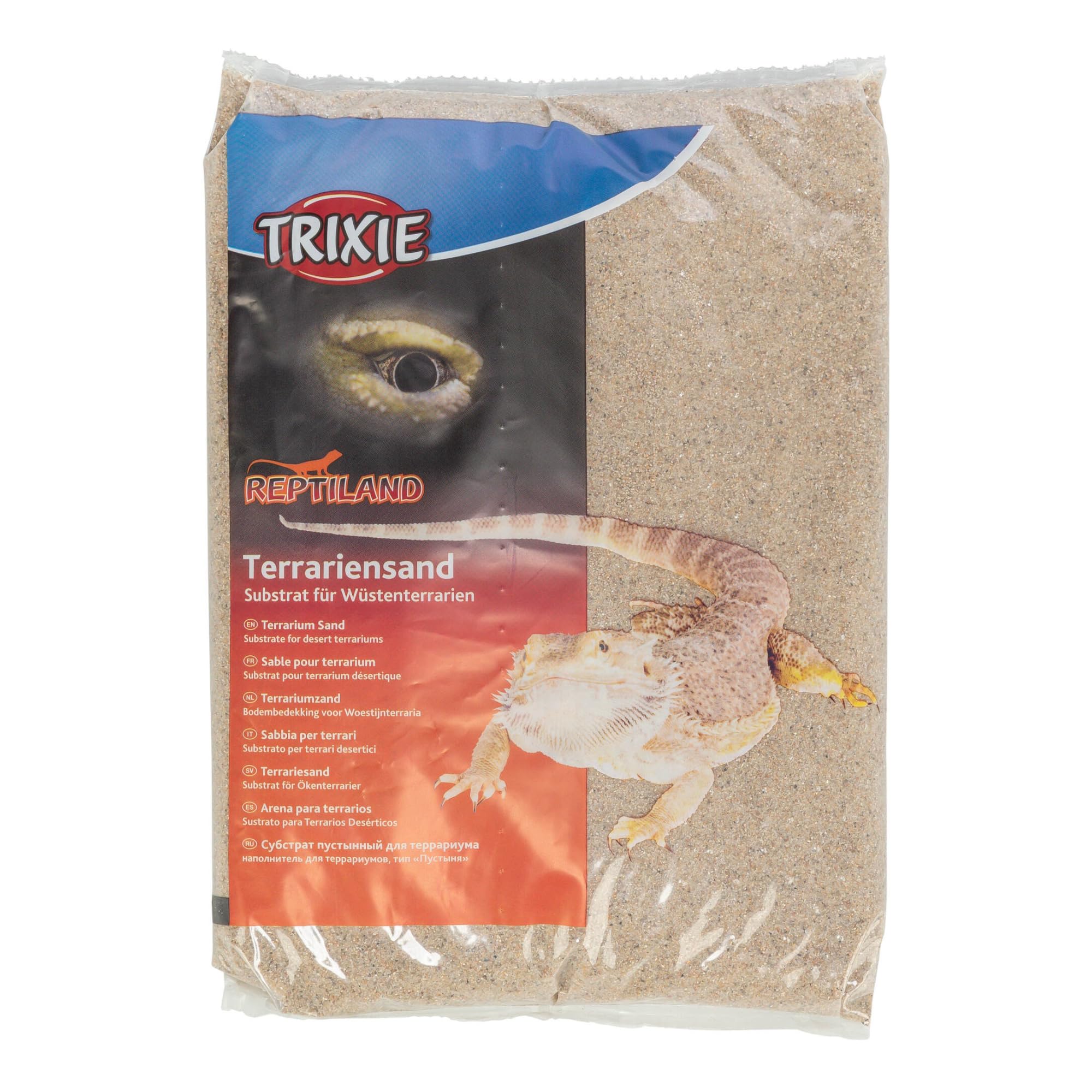 TRIXIE Sabbia di base per terrari desertici – Grana fine, senza coloranti né additivi – Buona conducibilità termica – Per tappetini riscaldanti e deposizione – Giallo – 5 kg
