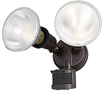 Vista 1 de VAXCEL Luz de inundación de seguridad para exteriores del atardecer al amanecer con sensor de movimiento de bronce, 2 cabezales de luz ajustables, 4