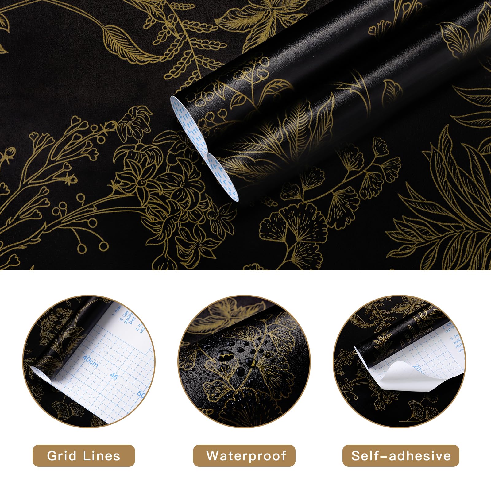 Black And Gold Contact Papernull
