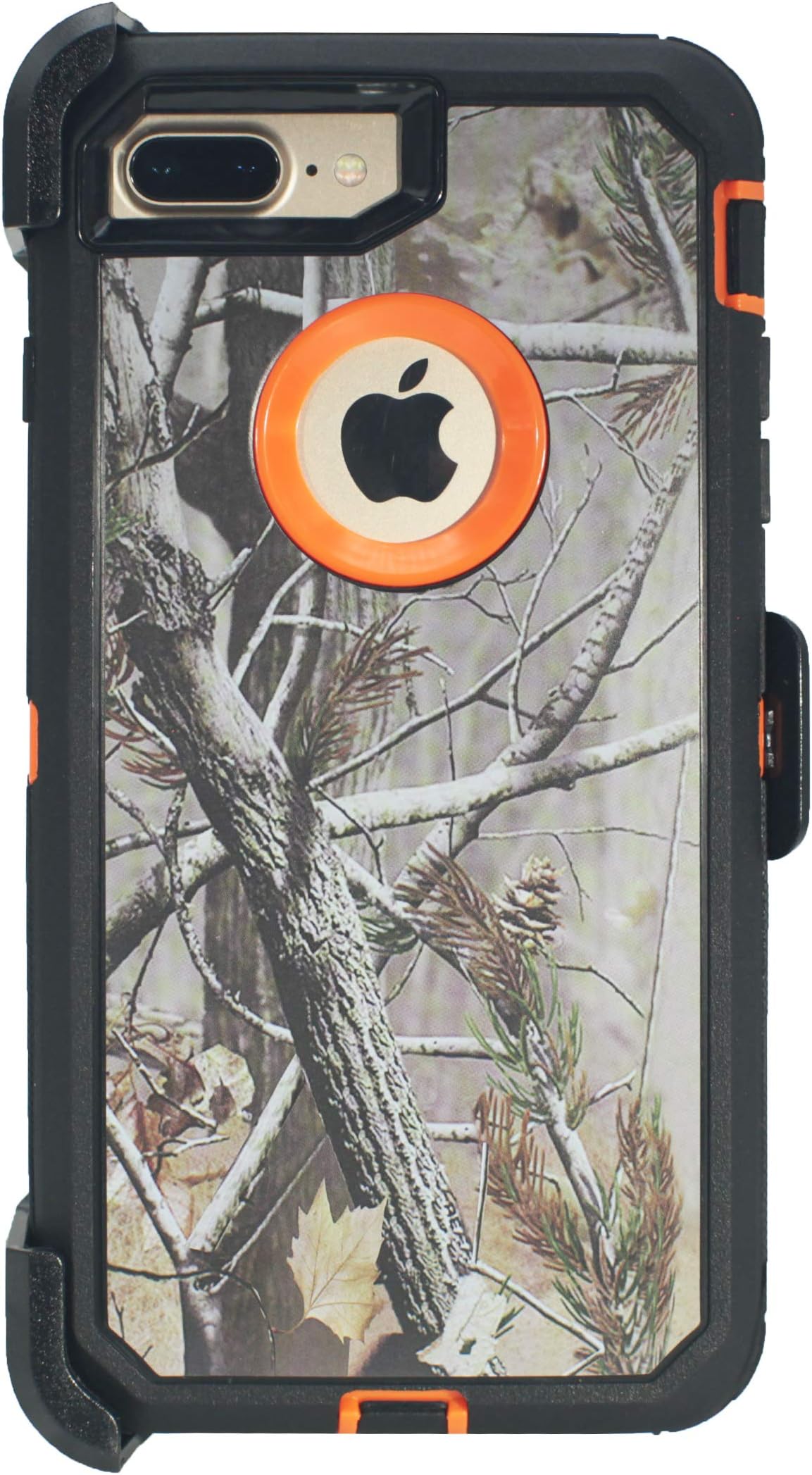 Hand-e Belt Clip Cover for iPhone 8 Plus/iPhone 7 Plus (5.5”) 2-in-1 Protective Defender Case w Screen Protector & Holster/Drop, Dust, Shock Proof - Camouflage