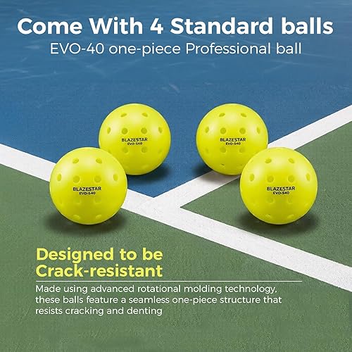 Miniatura 5 de X Blazerstar - Juego de 2 palas de pickleball aprobadas por USAPA, raqueta de pickleball de superficie de fibra de vidrio con 4 bolas de pickleball