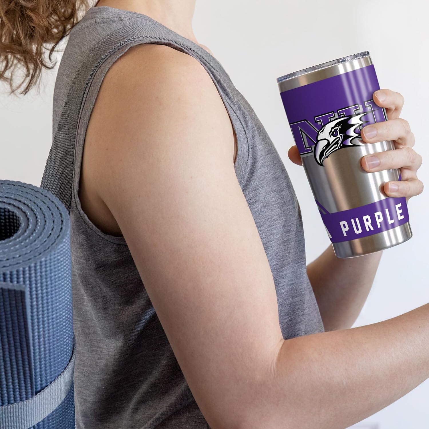 Rico Industries NCAA Niagara Purple Eagles Standard 20oz Stainless Steel Tumbler with Lid - Great For Coffee, Tea, Water or Cocktails - Image 4